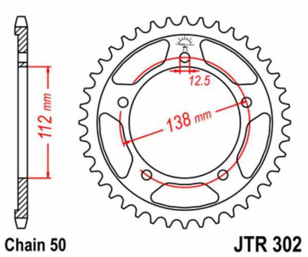 JT JTR302.42 Hátsó lánckerék